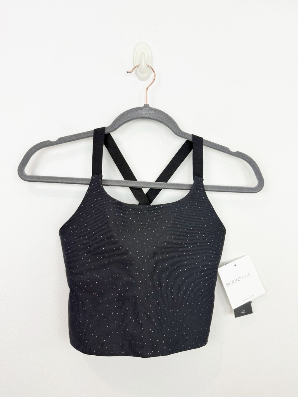 Beyond Yoga Black Dot Crop Tank Size Small NWT